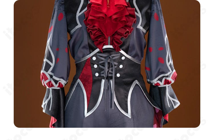 プロセカ 鏡音レン 衣装の腰回りディテール。立体コルセットベルトで華やかさとフィット感を演出。