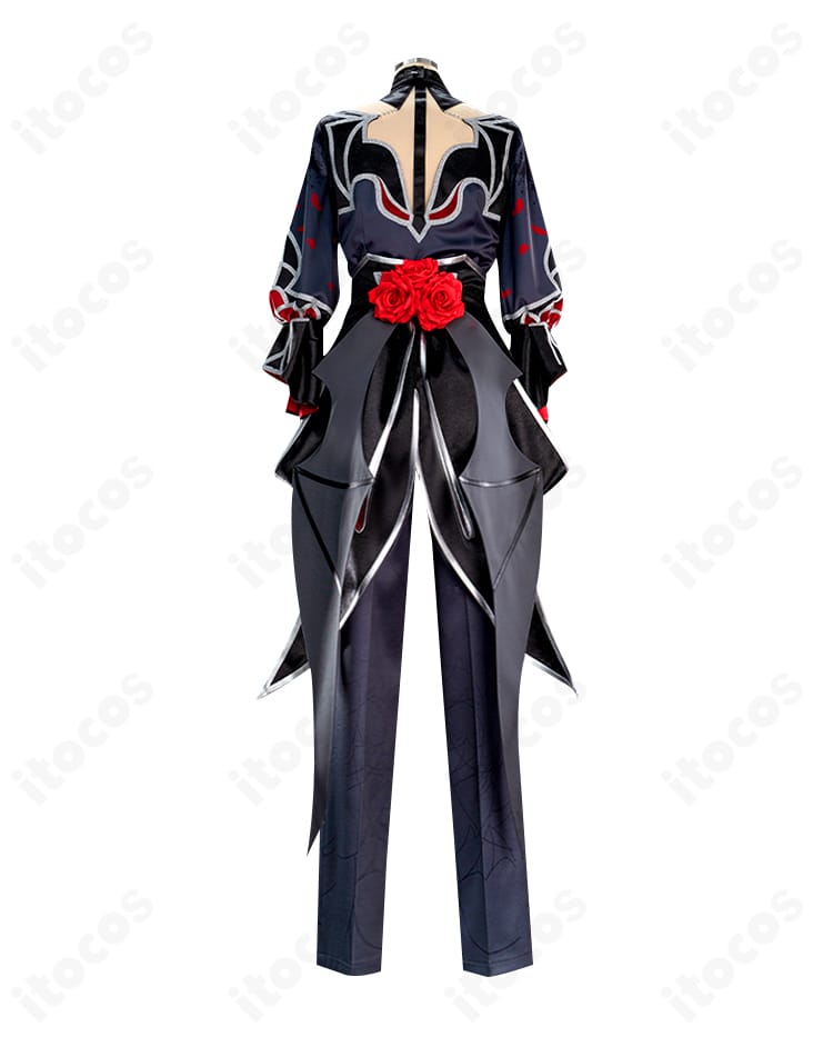 プロセカ 鏡音レン コスチュームの背面全体。大きな蝶結びと背中のラインを忠実に再現。