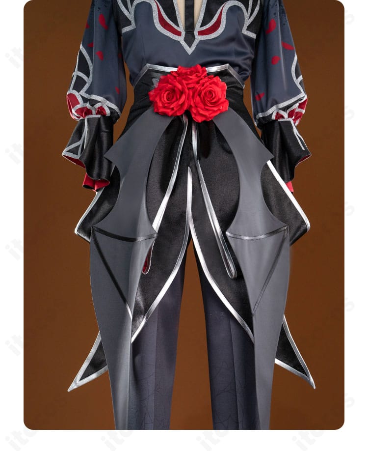 プロセカ 鏡音レン 背面花飾りディテール。立体的なフラワーモチーフの仕上がりが分かる。