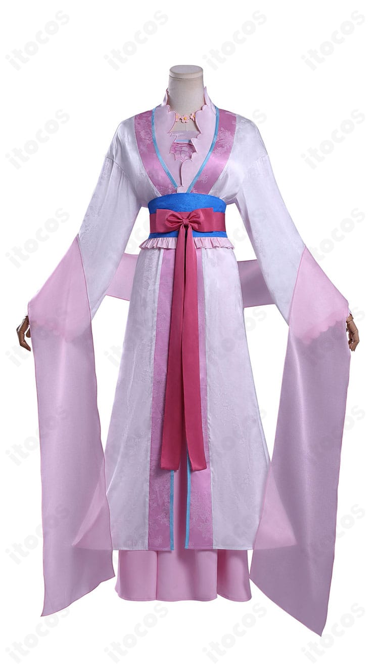 薬屋のひとりごと 里樹妃 后宮衣装コスプレの正面全体図。中華風の上質な質感と配色がわかる一枚。