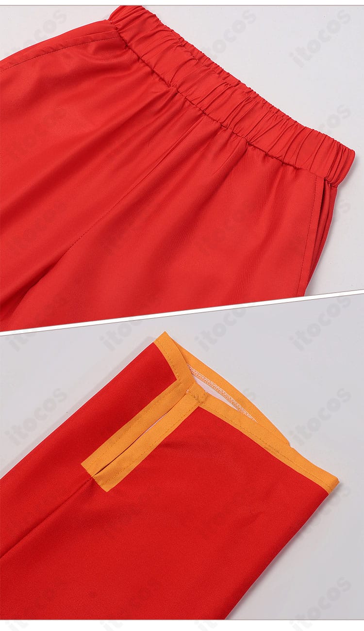 木之本桜 チャイナ風コスプレ衣装のズボン全体。柔らかな落ち感と美しいシルエットを示すディテール画像。