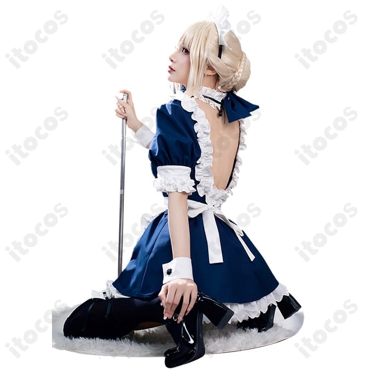 Fate/stay night セイバー メイド服 コスプレ衣装一式、清楚シルエットで高再現 - 4枚目の画像