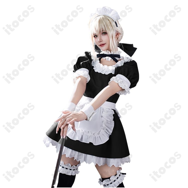 Fate/stay night セイバー メイド服 コスプレ衣装一式、清楚シルエットで高再現 - 6枚目の画像