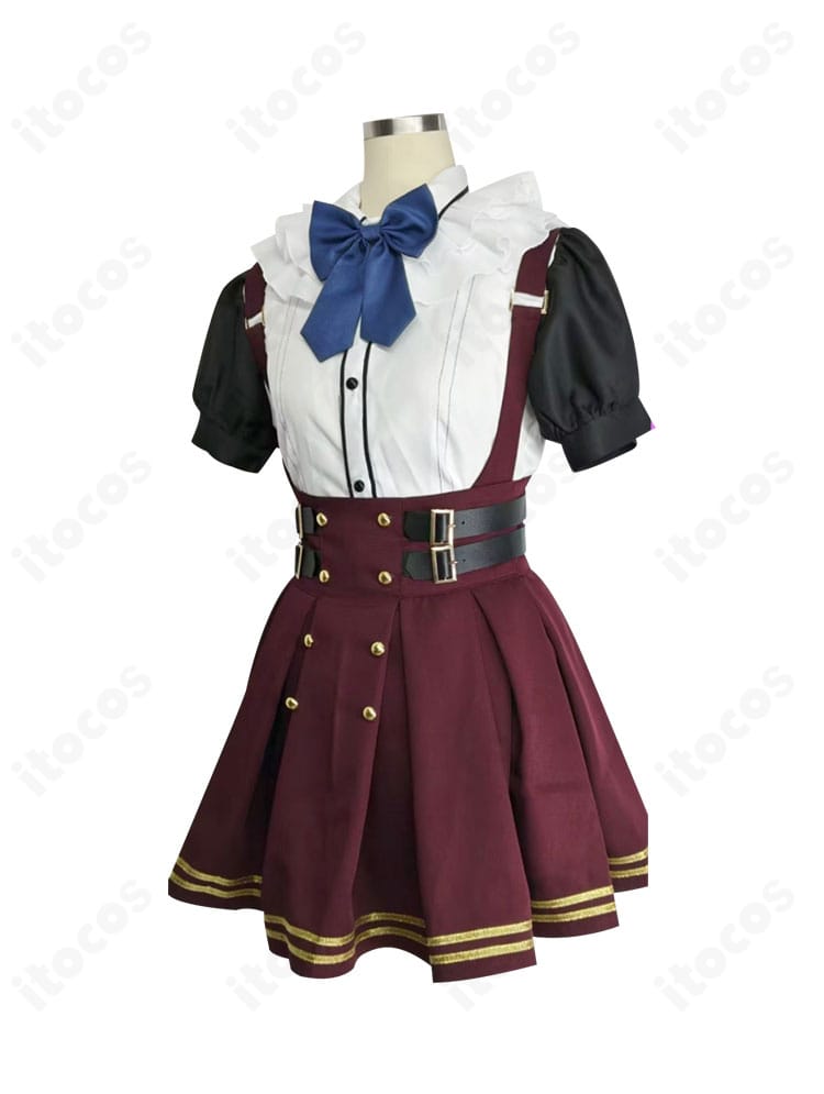 その日の獣には、制服コスプレ衣装 左側面。スカートのプリーツとスカーフの納まりが分かる角度