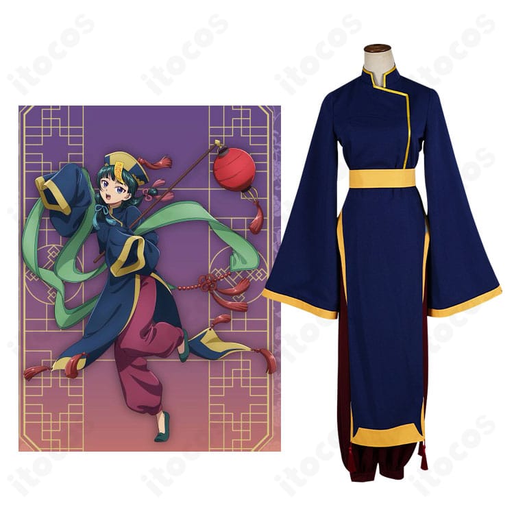 薬屋のひとりごと 猫猫 キョンシー風コスプレ衣装の着用イメージ。和風エレガントな配色でイベントや撮影に最適。