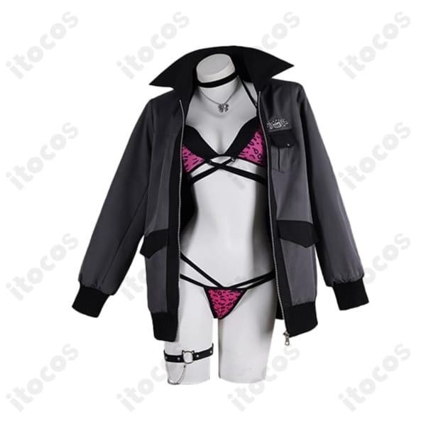 ラオーラ・パンテーラ 水着コスプレ（ホロライブEnglish Justice）高発色ビキニ＋コートで再現度と着用感を両立