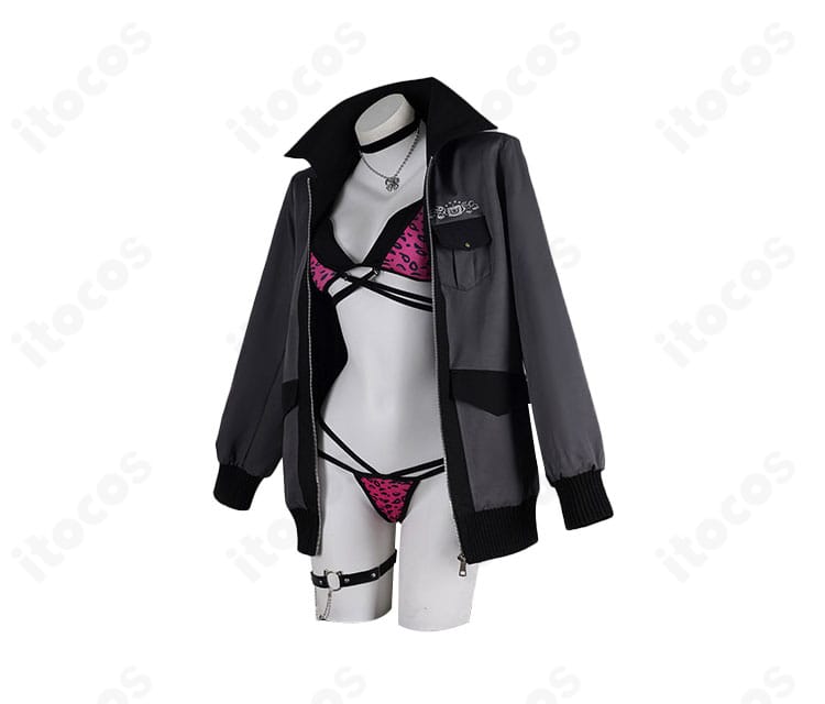 ラオーラ・パンテーラ 水着コスプレの側面ディテール（袖口とベルト位置の見え方）