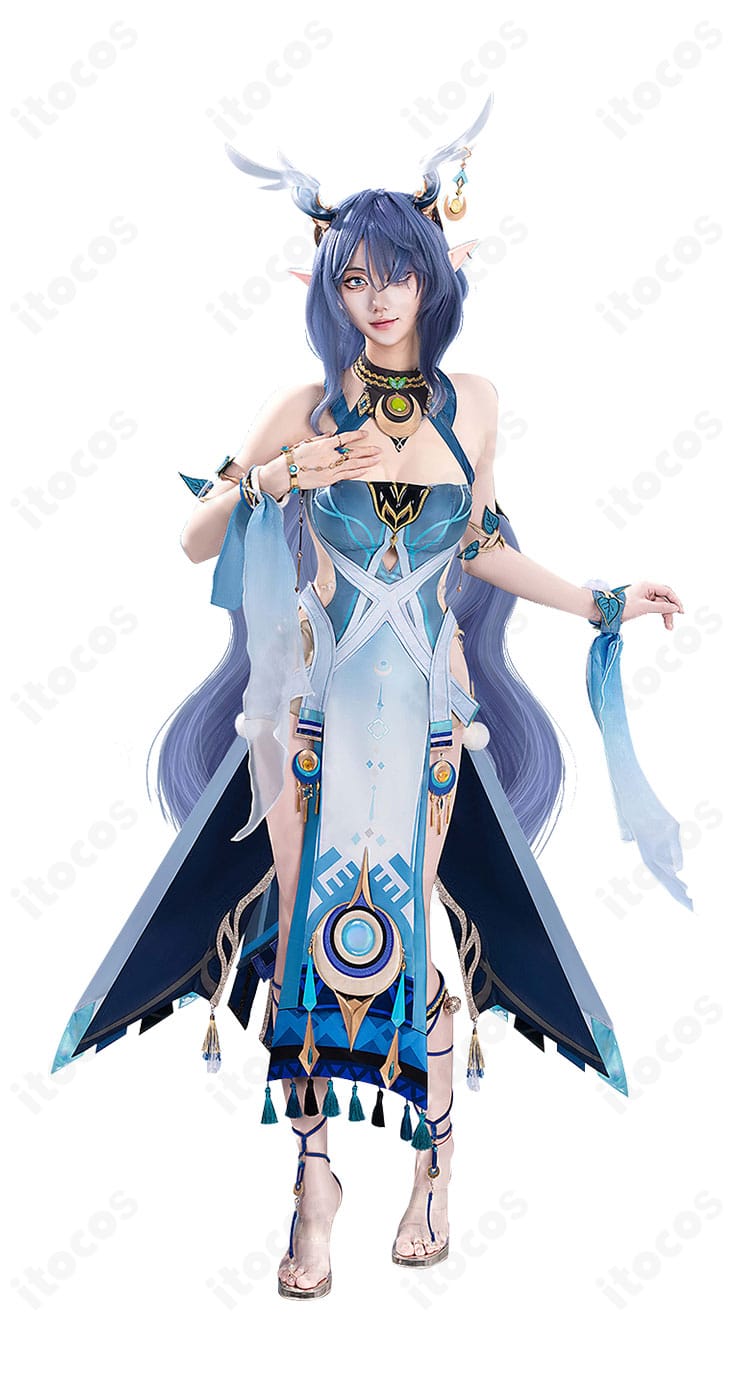 原神 ラウマ コスプレ衣装 背面ディテール。背飾りとシルエットを忠実に再現