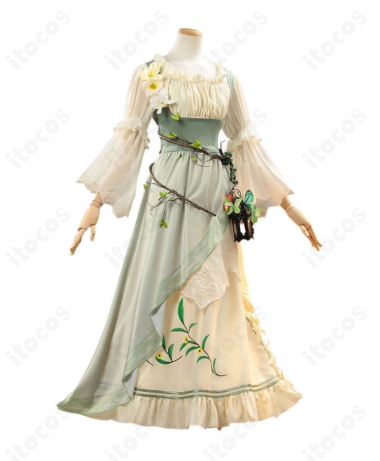 IdentityV 第五人格 使徒 アン「暮れゆく花園の祈り」コスプレ衣装の側面シルエット。ウエストラインから裾への流れを強調。