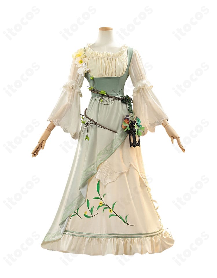 IdentityV 第五人格 使徒 アン「暮れゆく花園の祈り」コスプレ衣装の正面全体。ドレスシルエットと装飾配置を確認可能。