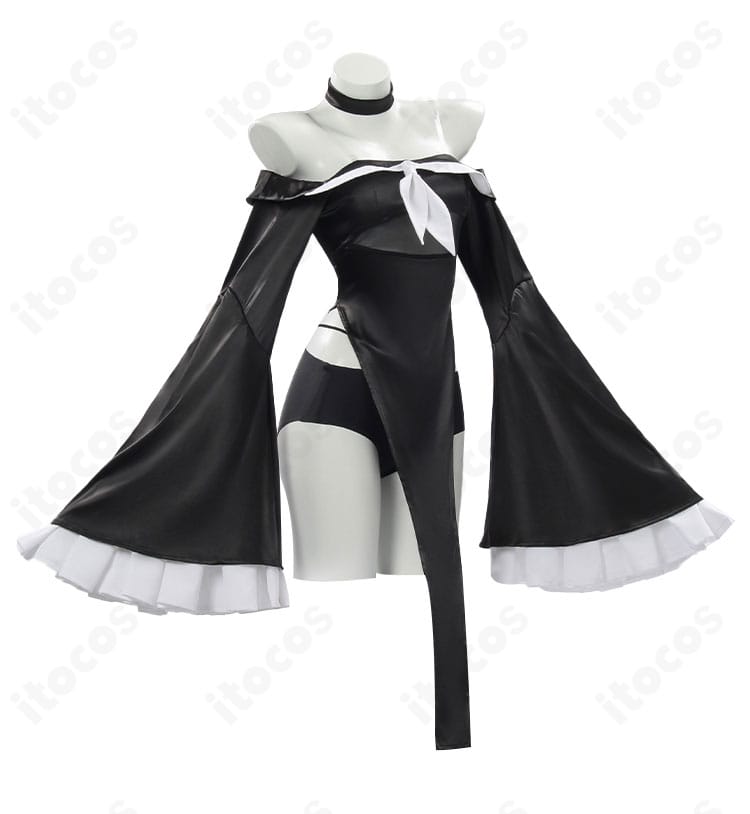 プラナ キョンシー衣装の側面ディテール。袖や腰飾りの立体感とラインを強調