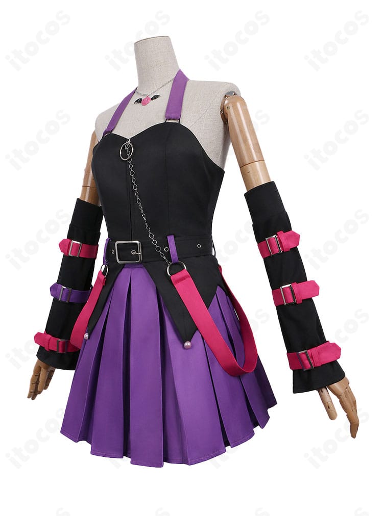 ガールズバンドクライ 海老塚智×クロミ コスプレ衣装の側面ディテール。シルエットとラインの再現を強調