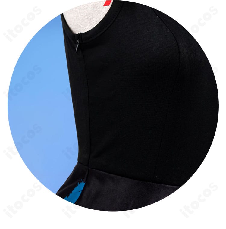 安和すばる×ハローキティ コスプレ衣装の襟元ディテール。首回りのデザインと着用バランスが分かる。