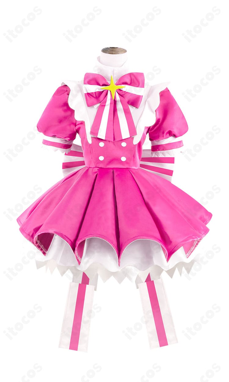 初音ミク『いますぐ輪廻』衣装の背面ディテール。大きな背部蝶結びとスカートのシルエット、つけ襟からのラインが分かる構図。