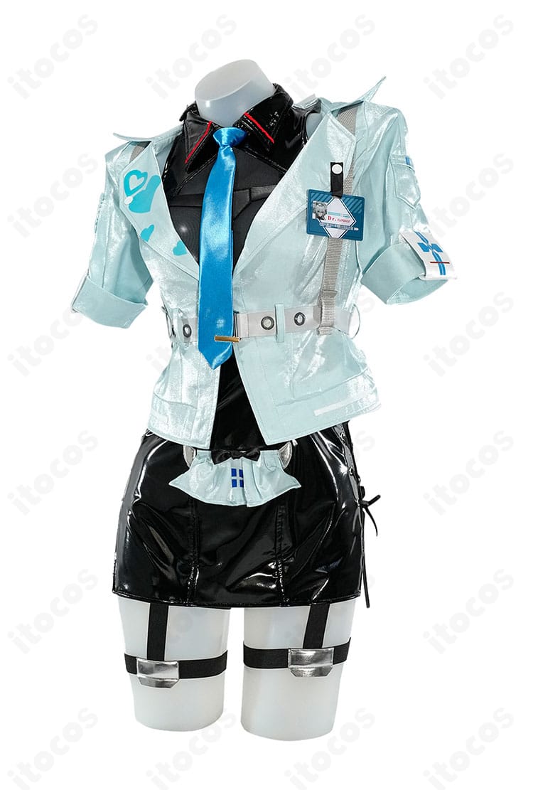 PA-15 フローレンス コスプレ衣装の正面全体。ワンピースとネクタイの配色バランスが分かるショット