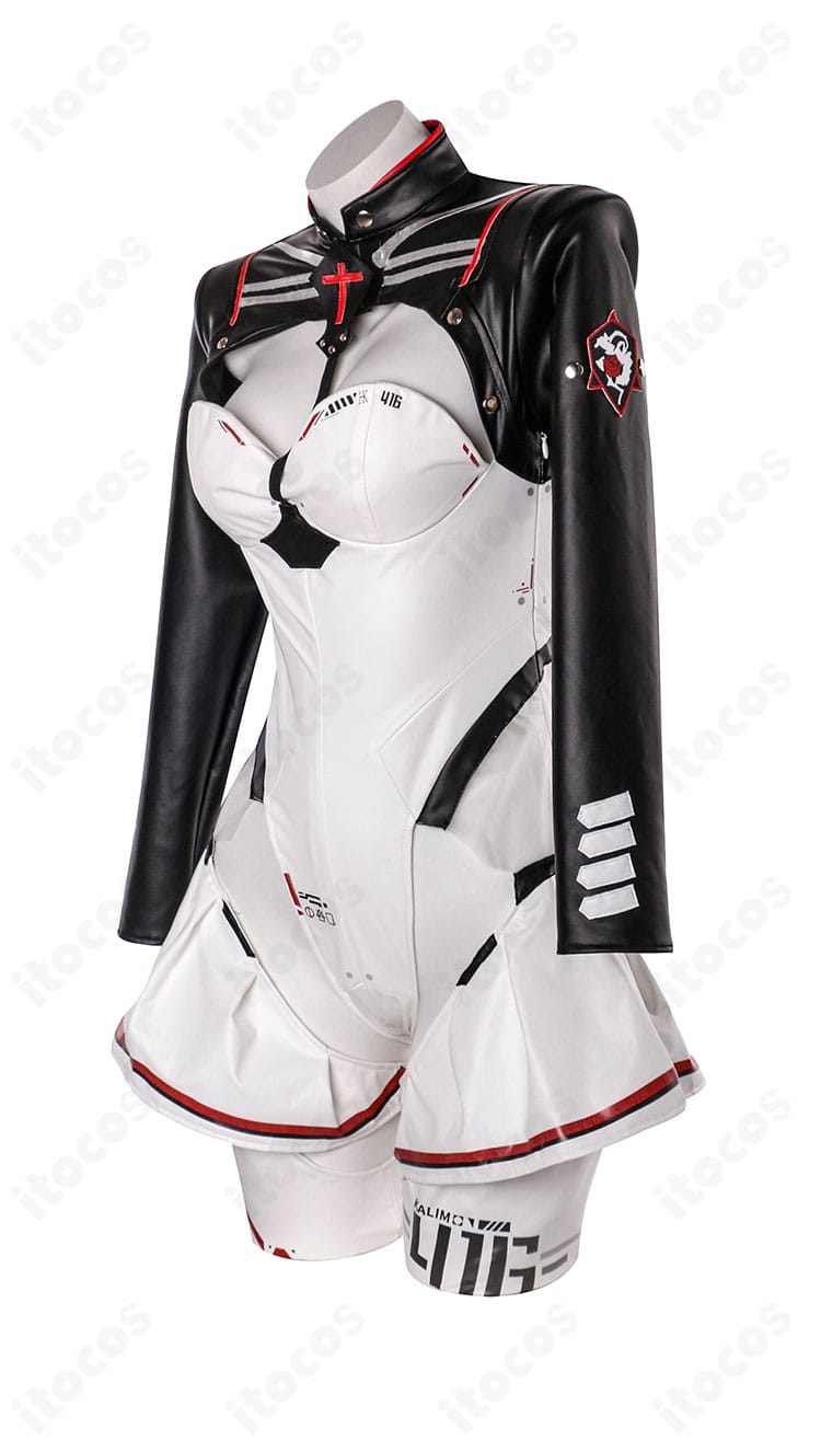 クルカイ スピードスター衣装の側面ディテール。縫製ラインと生地の光沢、装飾位置を確認できるアップ