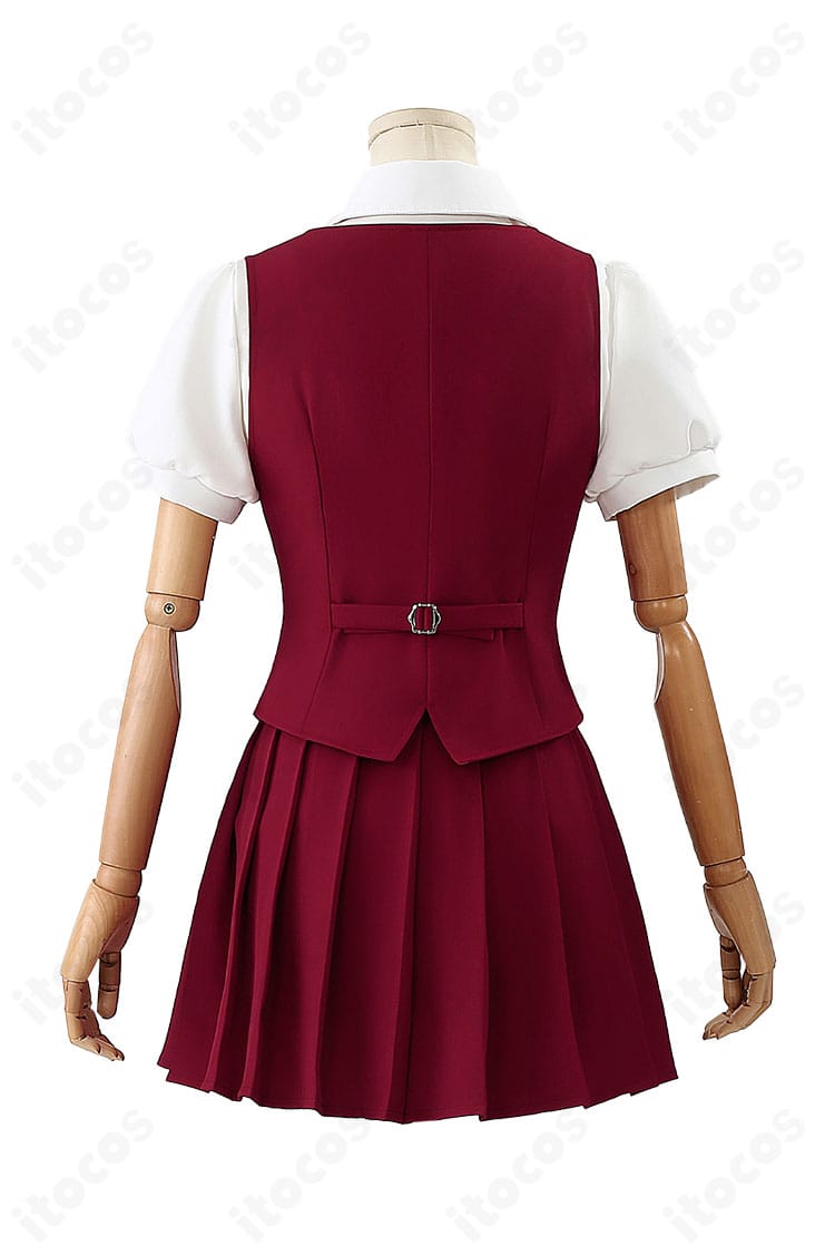 銀魂・神楽 ウエイター衣装の背面全体。エプロンの結び位置と後ろ姿のバランスを確認