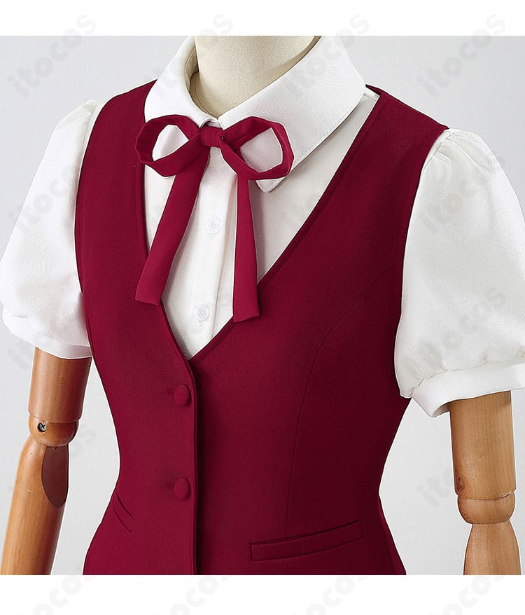 銀魂・神楽 ウエイター衣装のリボン＆襟元アップ。顔周りを華やかに見せるポイント