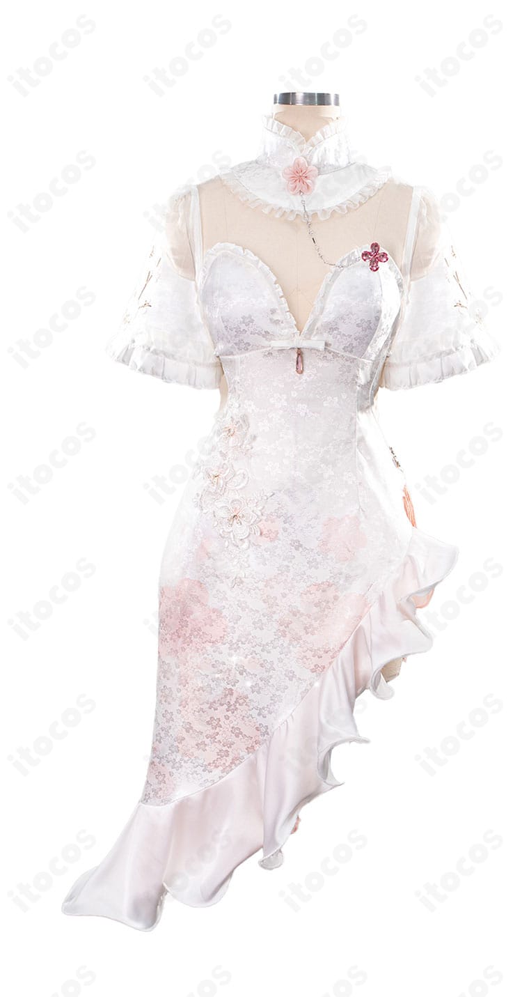 勝利の女神：NIKKE ドロシー チャイナドレス衣装の正面全体。ドレスと胸飾り・髪飾りなどセット内容が分かる商品画像。