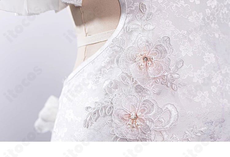 勝利の女神：NIKKE ドロシー チャイナドレスの花柄風ディテールと生地表情。撮影映えするテクスチャを示す画像。