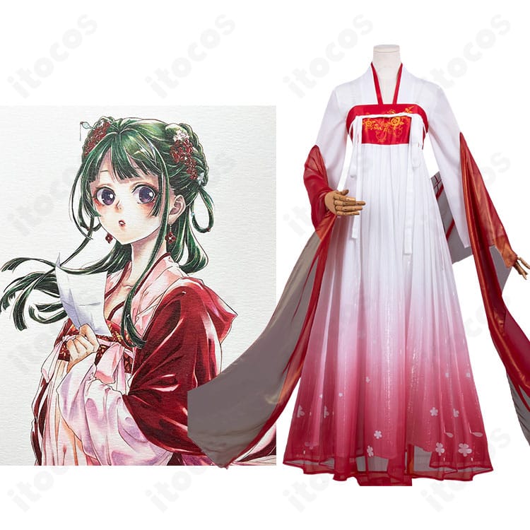 薬屋のひとりごと 猫猫 壬氏様との街歩き衣装の着用イメージ。キャラビジュアルに沿った配色とシルエットを再現。