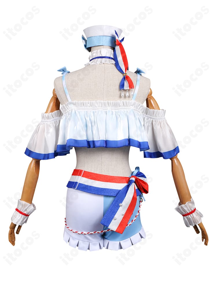 プロセカ 桃井愛莉 ブルーマリン・クルースタイル コスプレ衣装の背面全体カット