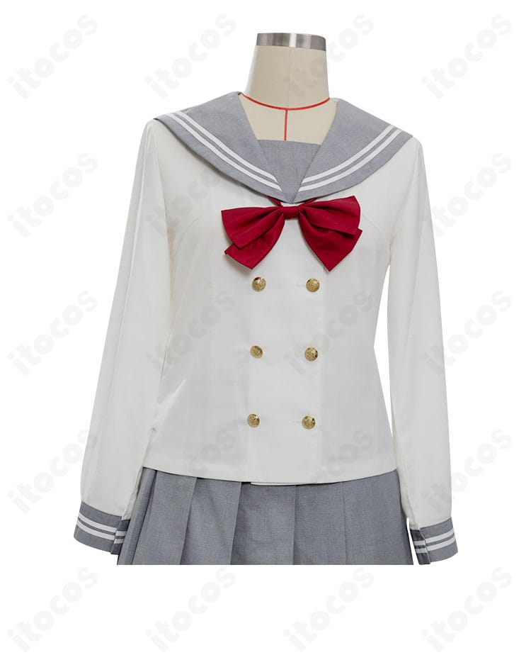 Aqours 冬制服コスプレ衣装 正面全体。高海千歌・桜内梨子・渡辺曜用セットのシルエット確認