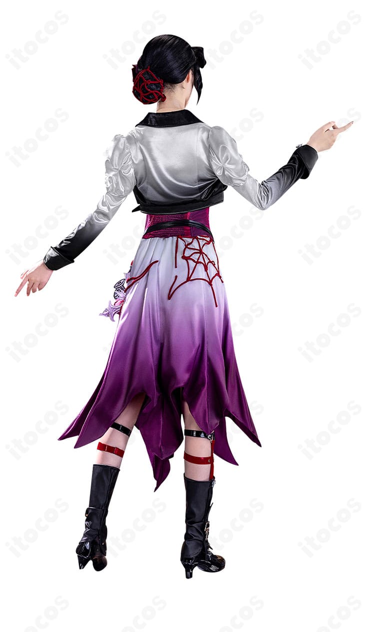 第五人格 医師 アンチモン コスプレ衣装の背面全体。コートラインと背面装飾のバランスが分かるカット