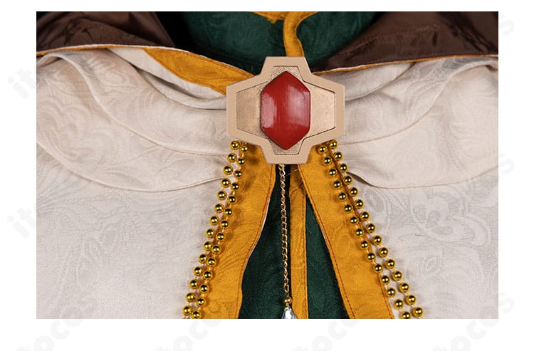 江戸川乱歩 魔術師スカウト衣装の衿元装飾ディテール。華やかな意匠でクラシカルな印象を強調