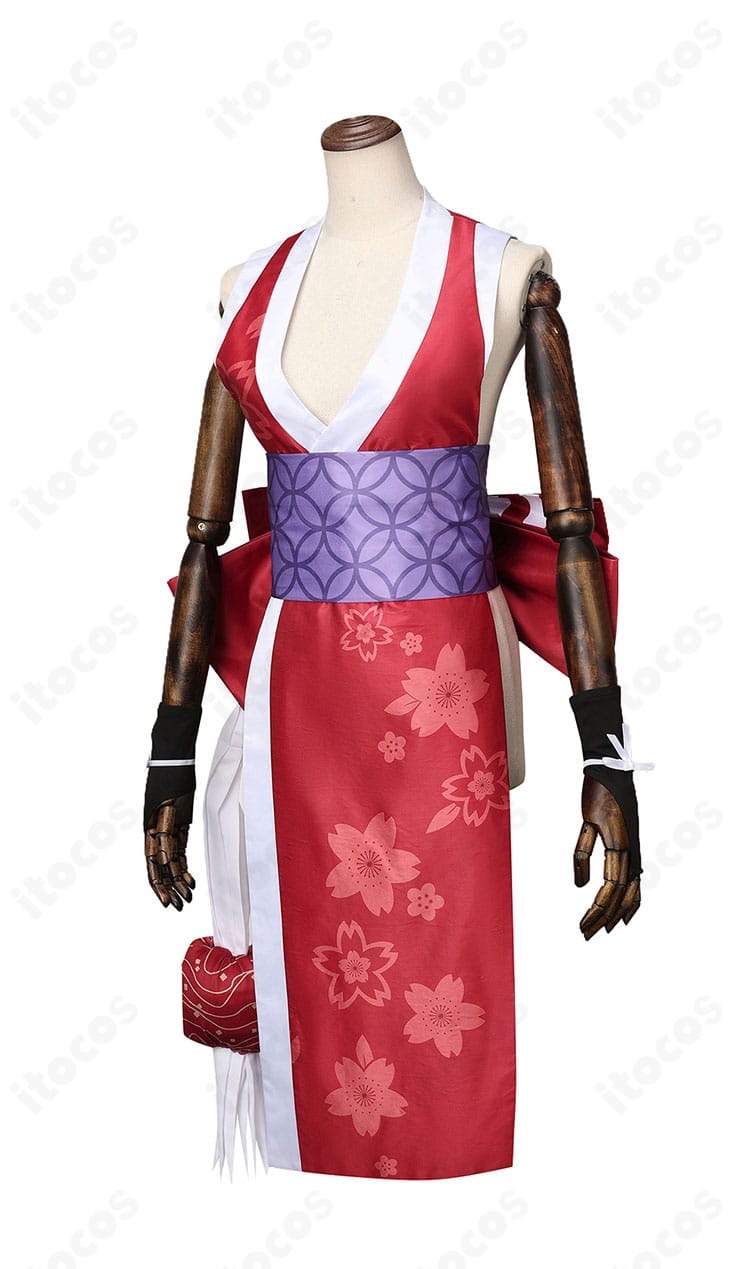 不知火舞 コスプレ衣装 側面全体図｜くノ一らしいラインと腰回りの造形が分かる角度