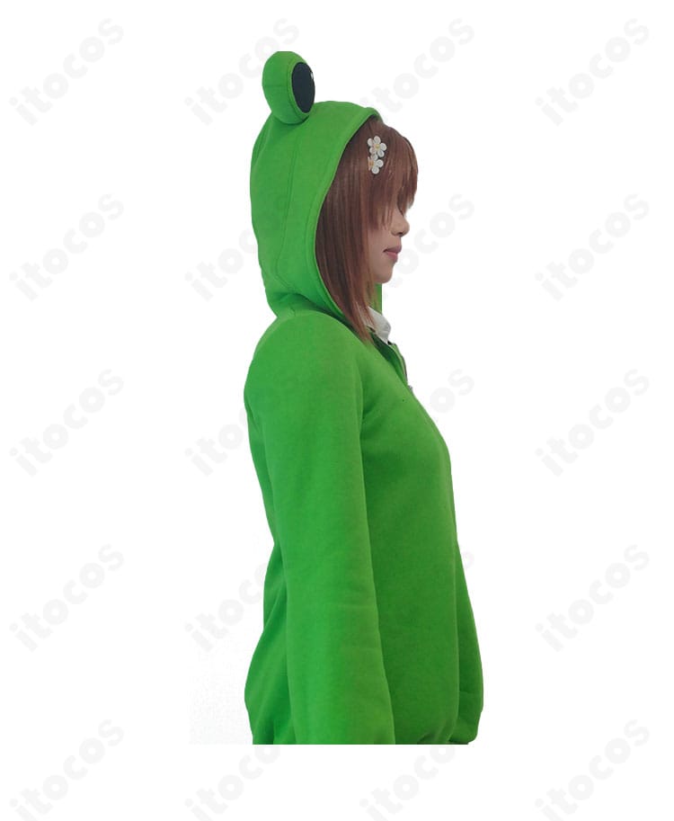 側面カット｜ゲコ太着ぐるみパジャマのフード形状と可動性・動きやすさが分かるサイドディテール