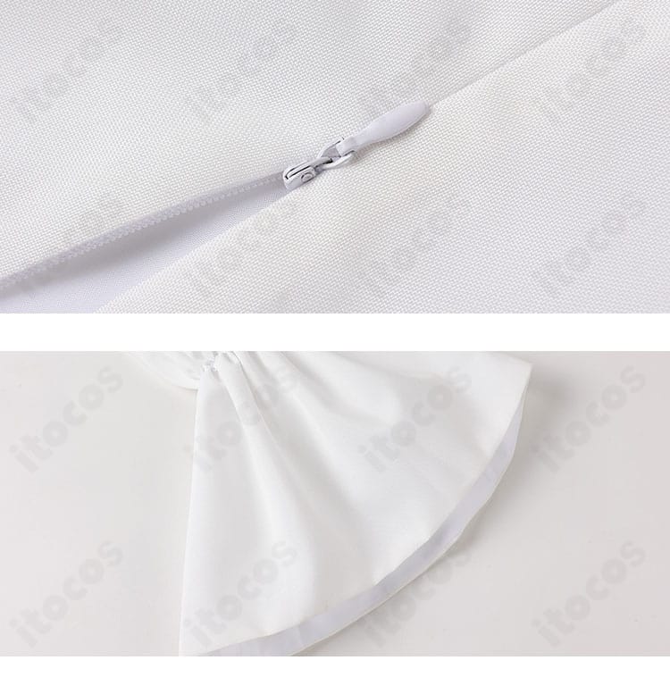 ジッパーと袖装飾のディテール。安心の縫製品質と着脱のしやすさを確認できる。