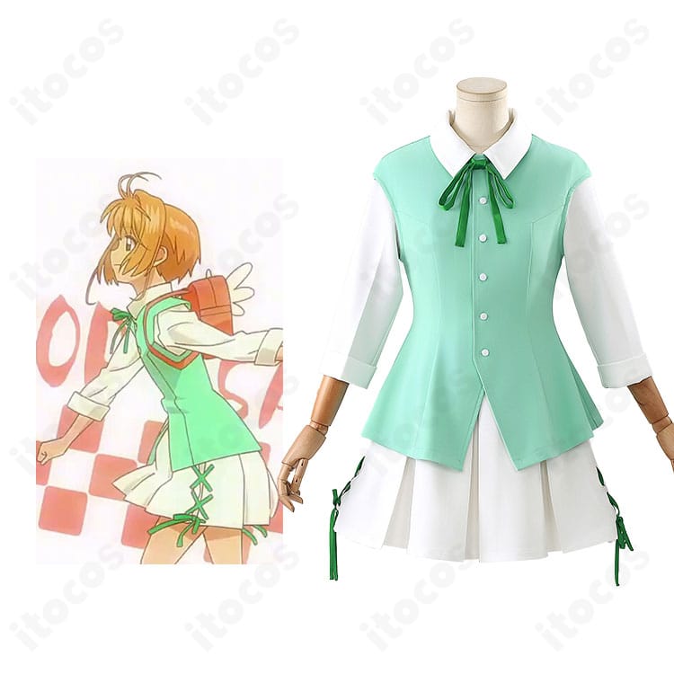木之本桜（クリアカード編）TV版コスプレ衣装の着用イメージ。清楚な学園制服を高再現したITOCOS製。イベント向けの仕上がり。