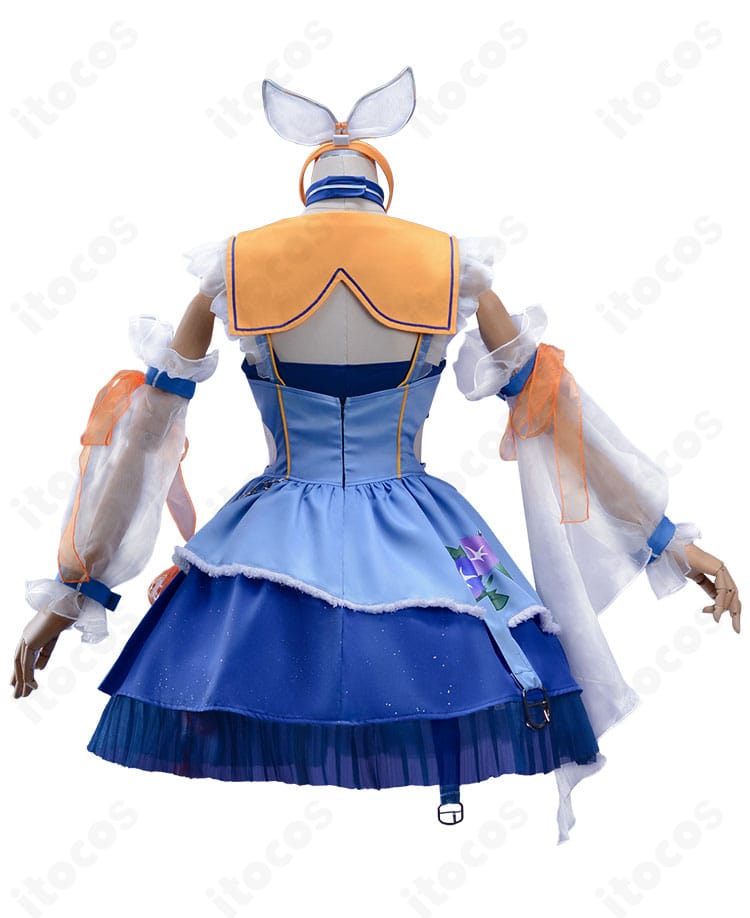 マジカルミライ2025 鏡音リン コスプレ衣装 背面全体｜裾の動きと装飾配置を確認できるカット