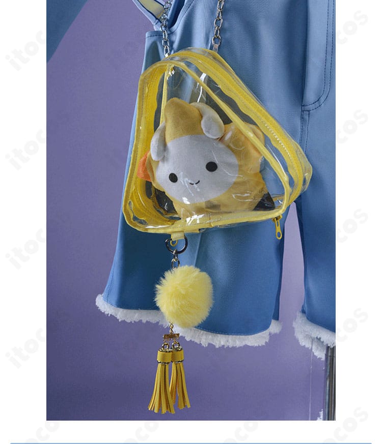 腰右側の小物バッグアクセサリー。実用的な収納と見た目の再現性を両立した鏡音レン マジカルミライ2025 衣装パーツ