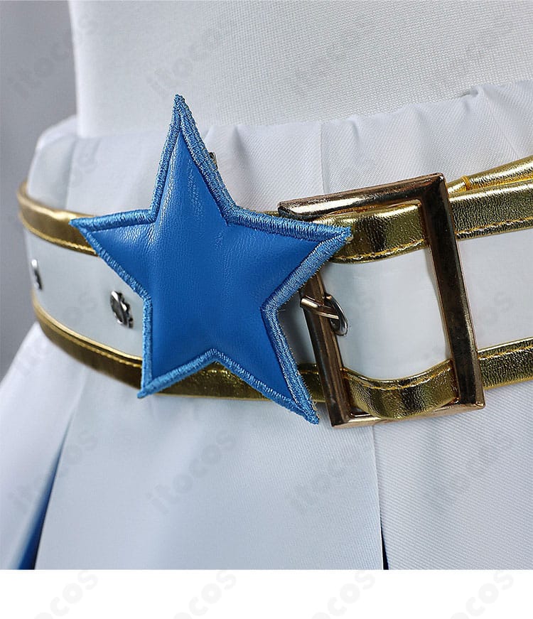 レム チアガール衣装の星型アクセサリー付き腰ベルト。金具の質感とベルトの幅、位置関係を確認できるディテール画像。