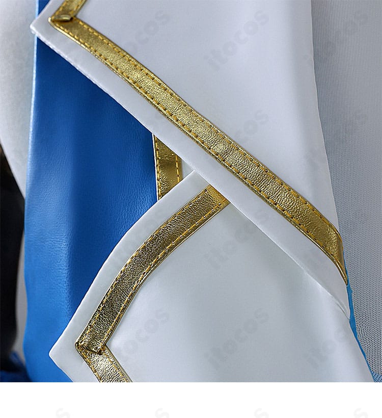 Re:ゼロ レム チアガール衣装の襟デザイン拡大。装飾パーツの形状と質感、縫い付けの丁寧さを示す細部写真。