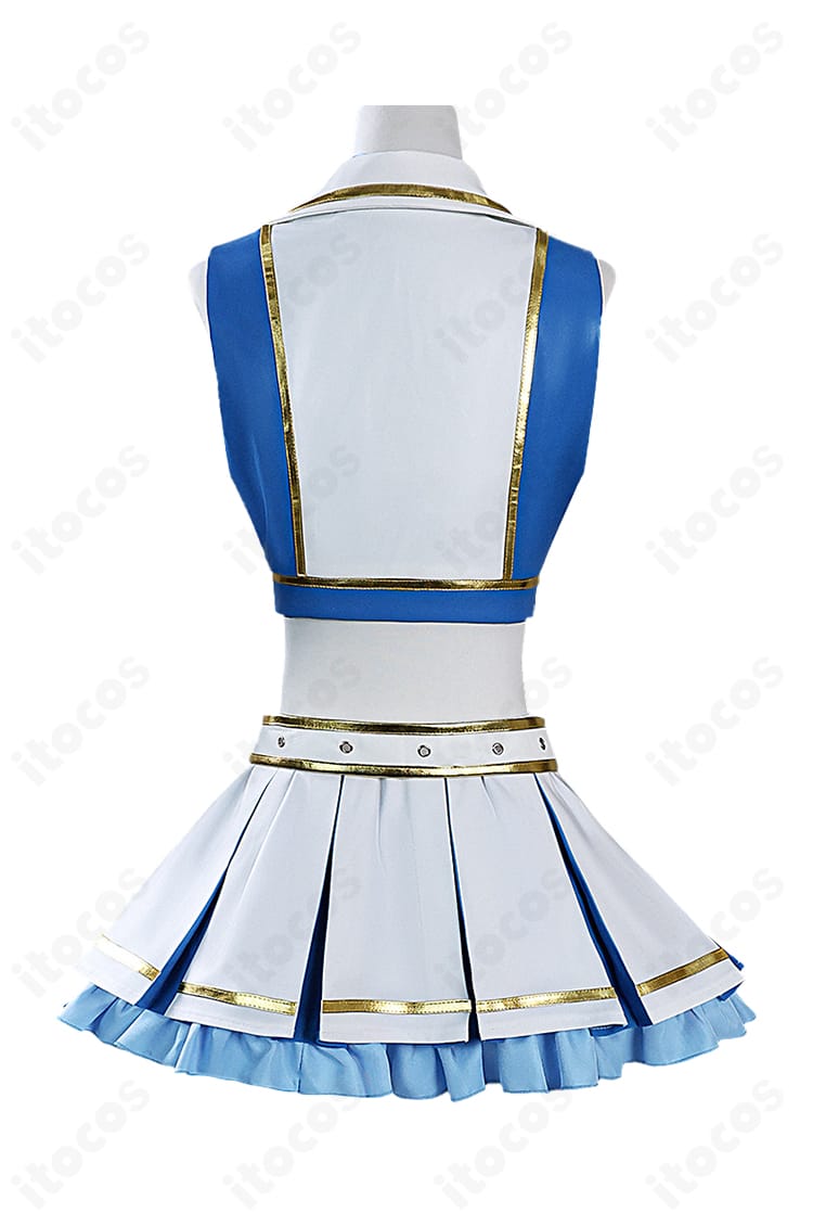 Re:ゼロ レム チアガール衣装の背面。背面開閉の仕様、ベルトの留め位置、スカートの落ち感が分かるカット。イベントや撮影会向け。