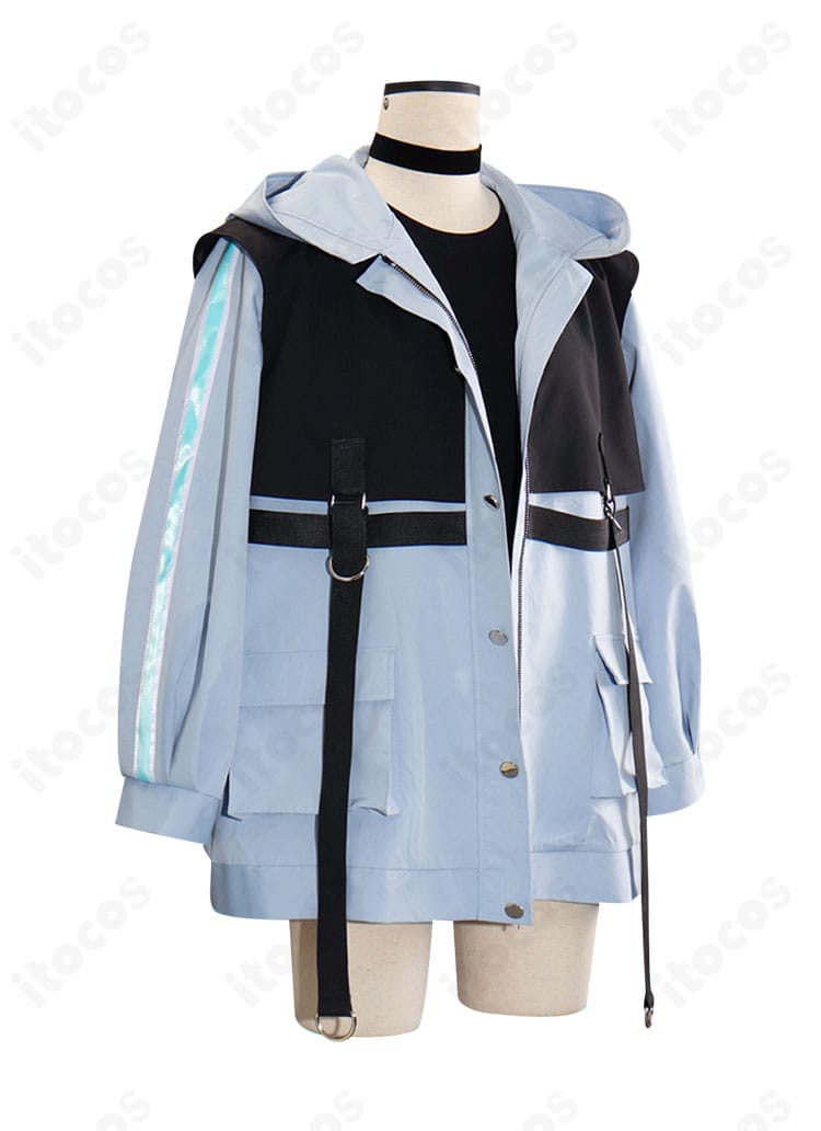 MyGO!!!!! 高松燈 潜在表明 THE FIRST TAKE衣装の側面シルエット。直線的なコートラインと軽快な丈感を確認。