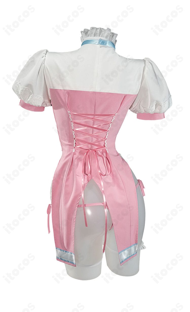 幼熙 私服スイートミラクル衣装の背面ディテールとリボン結びのアップ