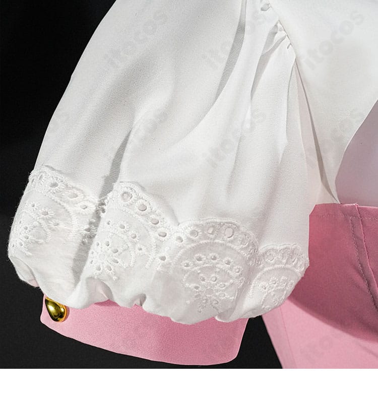 胸元リボンとバッジの装飾ディテール｜幼熙 私服スイートミラクル