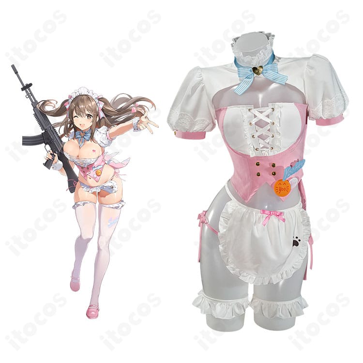ドールズフロントライン2 幼熙 私服スイートミラクルのメイド風コスプレ衣装・フルコーデ正面全身