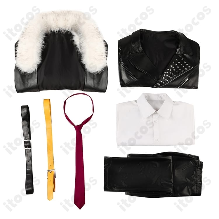 FGO テスカトリポカ コスプレ衣装。毛皮襟と斜め前合わせを忠実再現、撮影会やイベントに最適 - 6枚目の画像