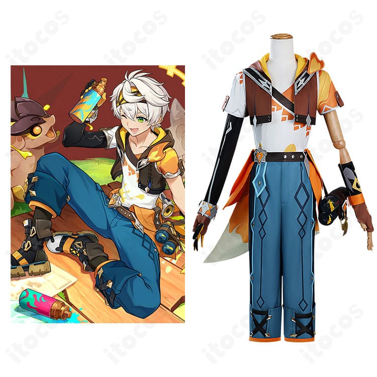 原神 ベネット「燃えろ！ラクガキ大冒険」衣装とキャラクターイメージ。イベントや撮影会向けの高再現コスチューム全体像