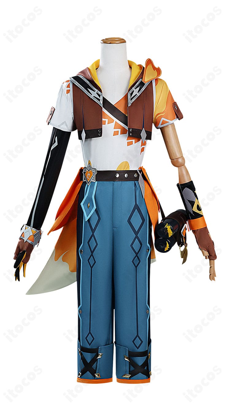 原神 ベネット「燃えろ！ラクガキ大冒険」コスプレ衣装の正面全体。高品質仕上げ・送料無料の商品カット