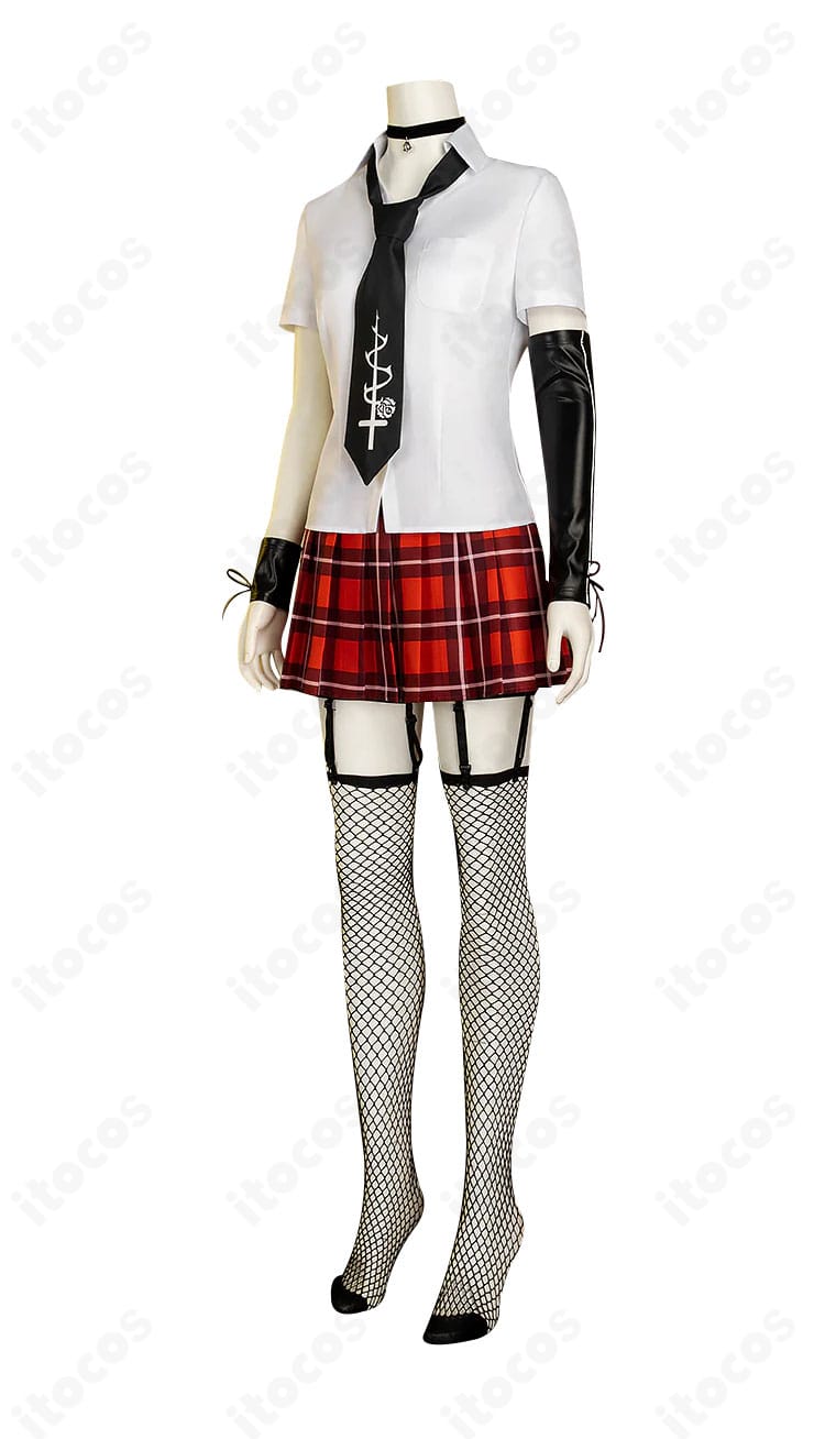 マリー・ローズ 学生服コスプレ 側面ディテール｜ウエストラインとスカートのバランス