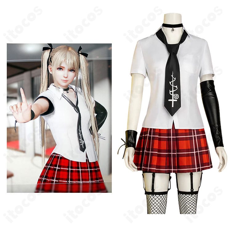 DEAD OR ALIVE 5 マリー・ローズ 学生服コスプレ衣装の全身イメージとキャラクター再現例