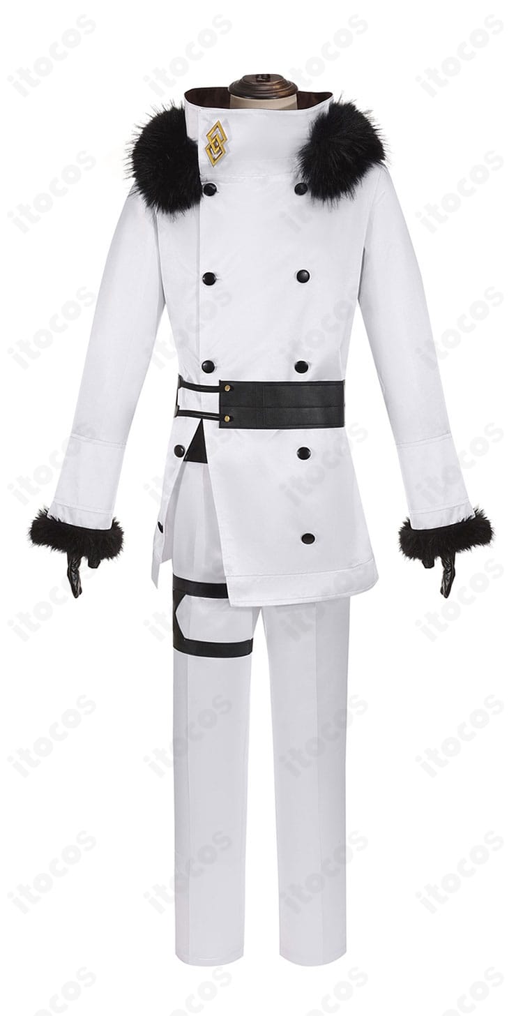 FGO カドック・ゼムルプス 通常衣装コスプレ 正面フルボディ。ロングコートのシルエットと丈感を確認可能。