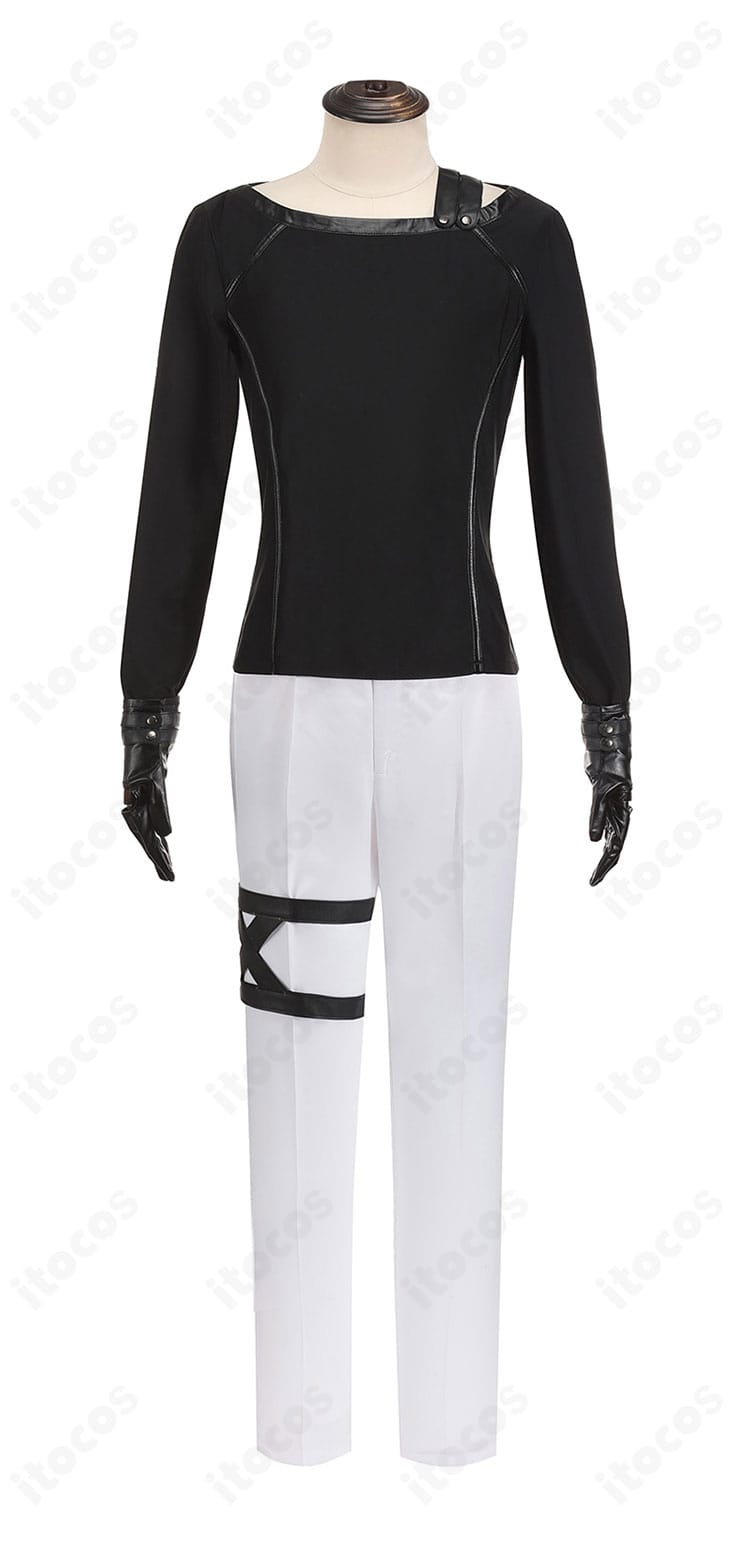 FGO カドック コスプレ インナー長袖 正面ディテール。襟元の形状と生地質感を鮮明に撮影。