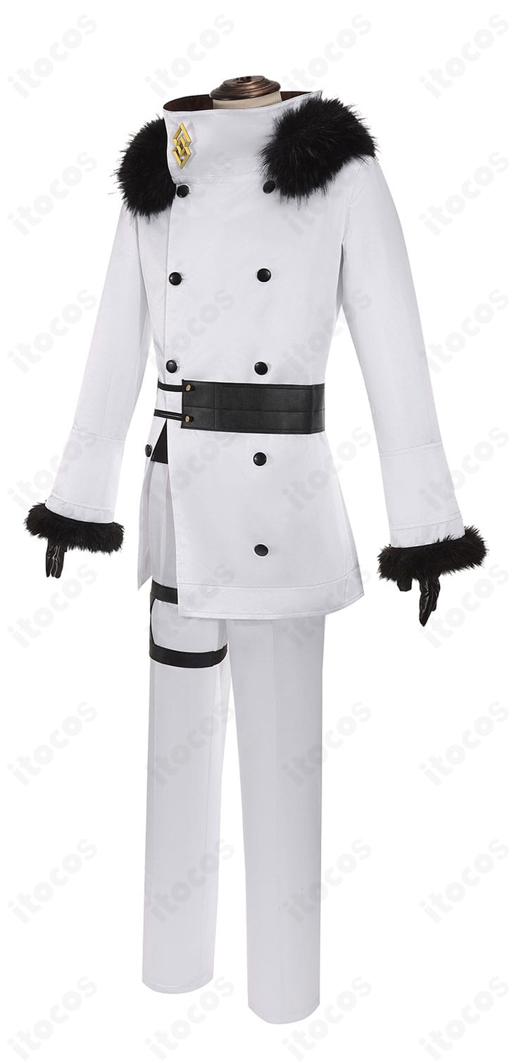 Fate/Grand Order カドック 通常衣装コスプレ 側面ディテール。袖口の切り替えとコートラインを拡大表示。
